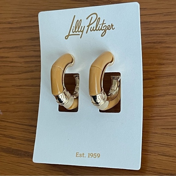 Lilly Pulitzer Oyster Bay Hoop Earrings - Picture 1 of 8